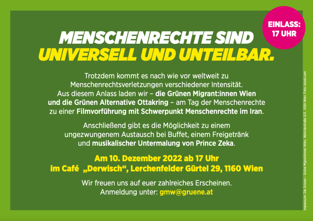 Sujet zur Veranstaltung "Menschenrechte sind universell und unteilbar" der GMW